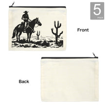 Load image into Gallery viewer, Black White Desert Cosmetic Bag Pack of 5 Made in America
