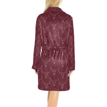 Load image into Gallery viewer, Burgundy Longhorn Women's Western Bath Robe
