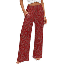 Load image into Gallery viewer, Baha Ranch Red Paisley Bandana Print High Waisted Wide Leg Pants
