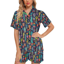 Load image into Gallery viewer, Crazy Cactus Lady Women&#39;s Western Pajama Set
