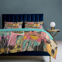 Load image into Gallery viewer, Baha Ranch Retro Pop Western 3-Piece Bedding Set (1 Duvet Cover + 2 Pillow Shams) – 102"×90"
