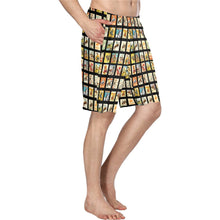 Load image into Gallery viewer, Vintage Cowboy Collage Western Men's Swim Trunk Shorts
