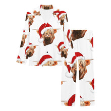 Load image into Gallery viewer, Highland Christmas Cow Women&#39;s Western Pajama Set
