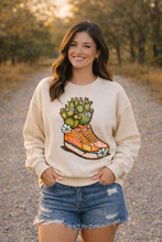 Load image into Gallery viewer, Cactus Cowgirl Sneakers Graphic Long Sleeve on Gildan Softstyle Natural Shirt – Graphic Tee, Long Sleeve &amp; Crewneck.
