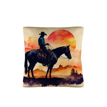 Load image into Gallery viewer, Watercolor Desert Cowboy Throw Pillow Case Made in America
