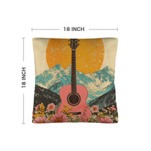 Load image into Gallery viewer, Baha Ranch Retro Pop Western Pink Guitar Pillow Case Made in America
