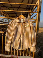 Load image into Gallery viewer, The Tan Gingham Pearl Snap Top-BEST SELLER
