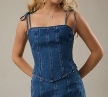 Load image into Gallery viewer, The Dumas Denim Corset Top
