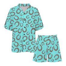 Load image into Gallery viewer, Baha Ranch Turquoise Horseshoe Women's Pajama Set Made in America
