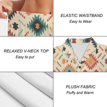Load image into Gallery viewer, Baha Ranch Cream Aztec Women's Pajama Set Made in America
