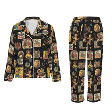 Load image into Gallery viewer, Vintage Cowgirl Collage Western Satin Pajamas
