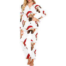 Load image into Gallery viewer, Highland Christmas Cow Women&#39;s Western Pajama Set
