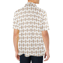 Load image into Gallery viewer, White Aztec Men&#39;s Polo Style Shirt
