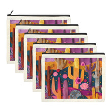 Load image into Gallery viewer, Printed Cactus Cosmetic Bag Pack of 5 Made in America
