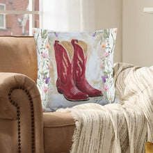 Load image into Gallery viewer, Baha Ranch Red Boots Velvety Soft Throw Pillow Case Made in America

