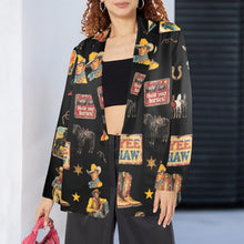 Load image into Gallery viewer, Vintage Cowboy Collage Western Women&#39;s Blazer
