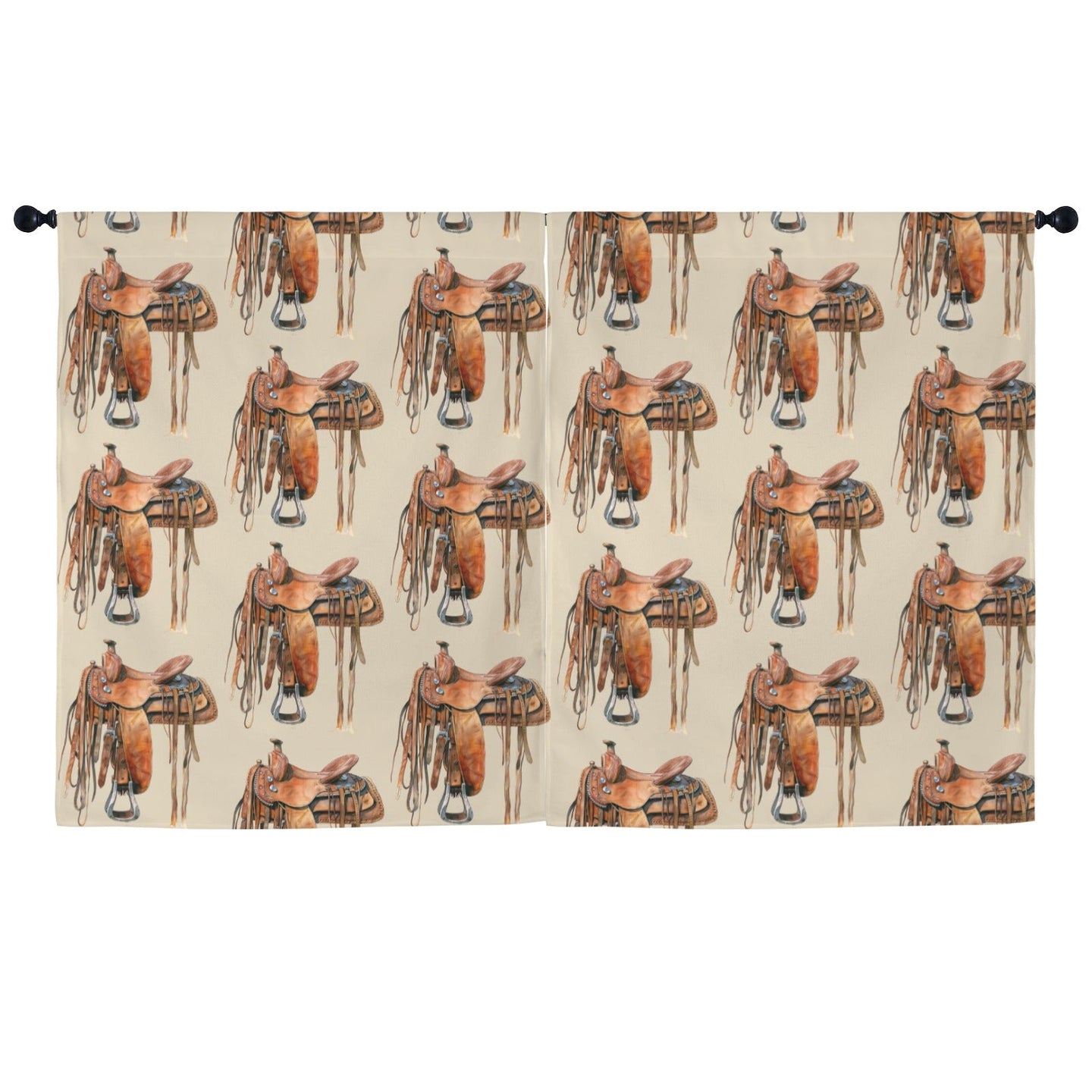 Saddle Print Window Curtain Drapes 52