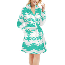 Load image into Gallery viewer, Turquoise Aztec Women&#39;s Western Bath Robe
