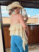 Load image into Gallery viewer, The Bryn Ruffle Halter Top
