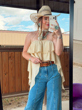 Load image into Gallery viewer, The Bryn Ruffle Halter Top
