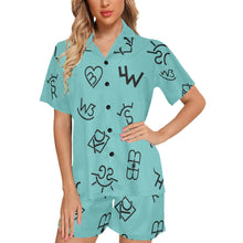 Load image into Gallery viewer, Turquoise Cattle Brands Women&#39;s Western Pajama Set
