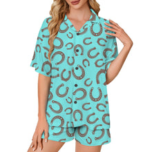 Load image into Gallery viewer, Baha Ranch Turquoise Horseshoe Women's Pajama Set Made in America
