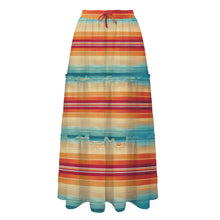 Load image into Gallery viewer, Colores De Mexico Southwest Serape Tiered Prairie Maxi Skirt
