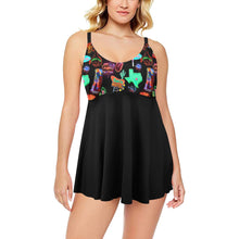 Load image into Gallery viewer, Neon Rodeo Swim Dress &amp; Shorts Set
