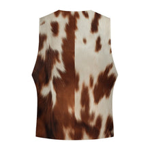Load image into Gallery viewer, Cowhide Print Men's Western Vest
