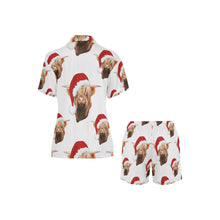 Load image into Gallery viewer, Highland Christmas Cow Women&#39;s Western Pajama Set
