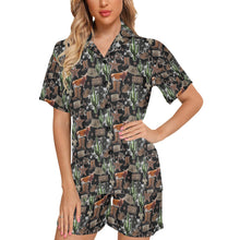 Load image into Gallery viewer, All Cowboy Print Women&#39;s Western Pajama Set
