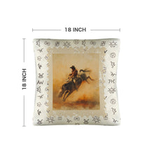 Load image into Gallery viewer, Baha Ranch Vintage Rodeo Stamp Throw Pillow Made in America
