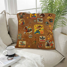 Load image into Gallery viewer, Vintage Collage Square Pillow Case 18x18 Made in America
