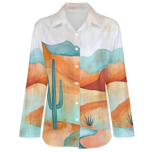 Load image into Gallery viewer, Baha Ranch Colores de Mexico Turquoise Desert Button Up Blouse
