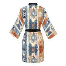 Load image into Gallery viewer, Blue Aztec Women's Lounge Kimono Robe
