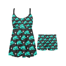 Load image into Gallery viewer, Turquoise Hat Swim Dress &amp; Shorts Set
