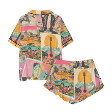 Load image into Gallery viewer, Baha Ranch Retro Pop Western Satin Pajama Set

