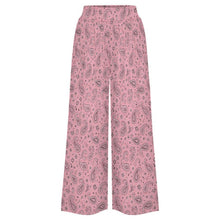 Load image into Gallery viewer, Baha Ranch Pale Pink with Gray Paisley Bandana Wide Leg Pants
