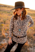 Load image into Gallery viewer, Fuzzy Leopard Long-Sleeve V-Neck Top
