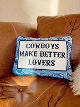 Load image into Gallery viewer, The Cowboys Make Better Lovers Embroidered Pillow
