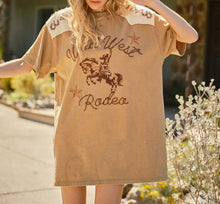 Load image into Gallery viewer, The Wild West Rodeo Embroidered T-Shirt Dress
