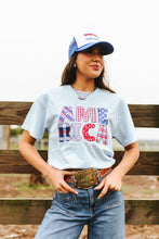 Load image into Gallery viewer, America Sequin Patch Tee
