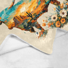 Load image into Gallery viewer, Baha Ranch Painted Longhorn Throw Blanket 60" x 80" Made in America

