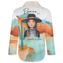 Load image into Gallery viewer, Baha Ranch Peace Within Desert Cactus Button Up Blouse
