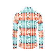 Load image into Gallery viewer, Turquoise Orange Aztec Unisex Western Button UP Shirt
