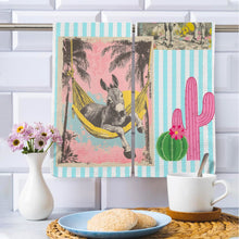 Load image into Gallery viewer, Baha Ranch Hangin Out Donkey Set of 2 (same) Kitchen Towels Made in America

