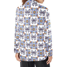 Load image into Gallery viewer, Blue Bow Talavera Floral Blazer
