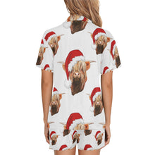 Load image into Gallery viewer, Highland Christmas Cow Women&#39;s Western Pajama Set
