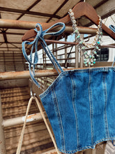 Load image into Gallery viewer, The Dumas Denim Corset Top
