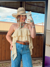 Load image into Gallery viewer, The Bryn Ruffle Halter Top
